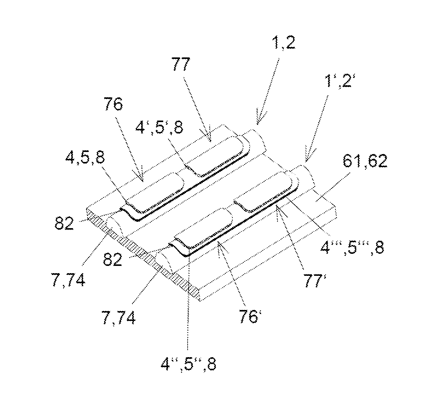 Biosensor array formed by junctions of functionalized electrodes