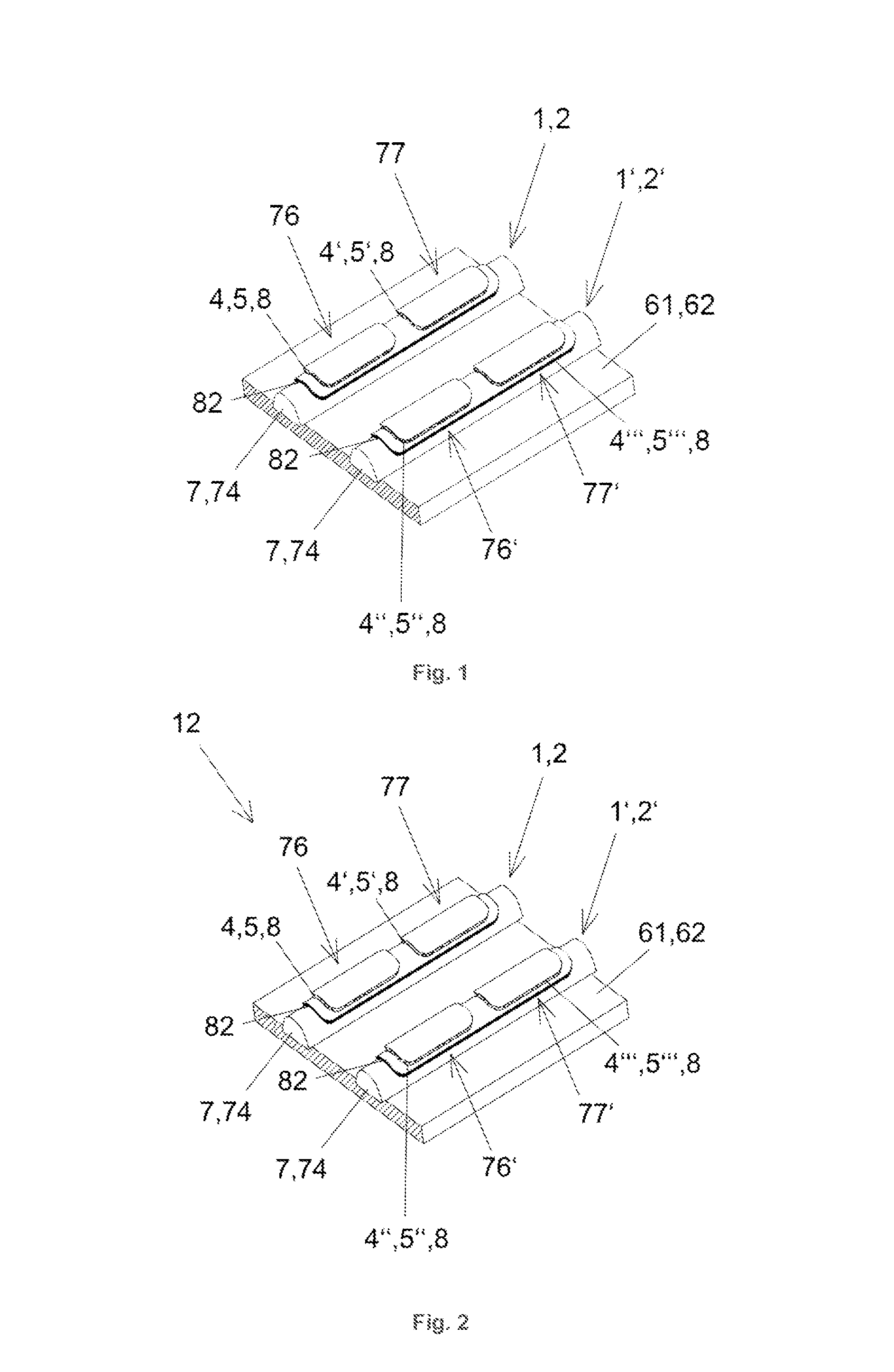 Biosensor array formed by junctions of functionalized electrodes