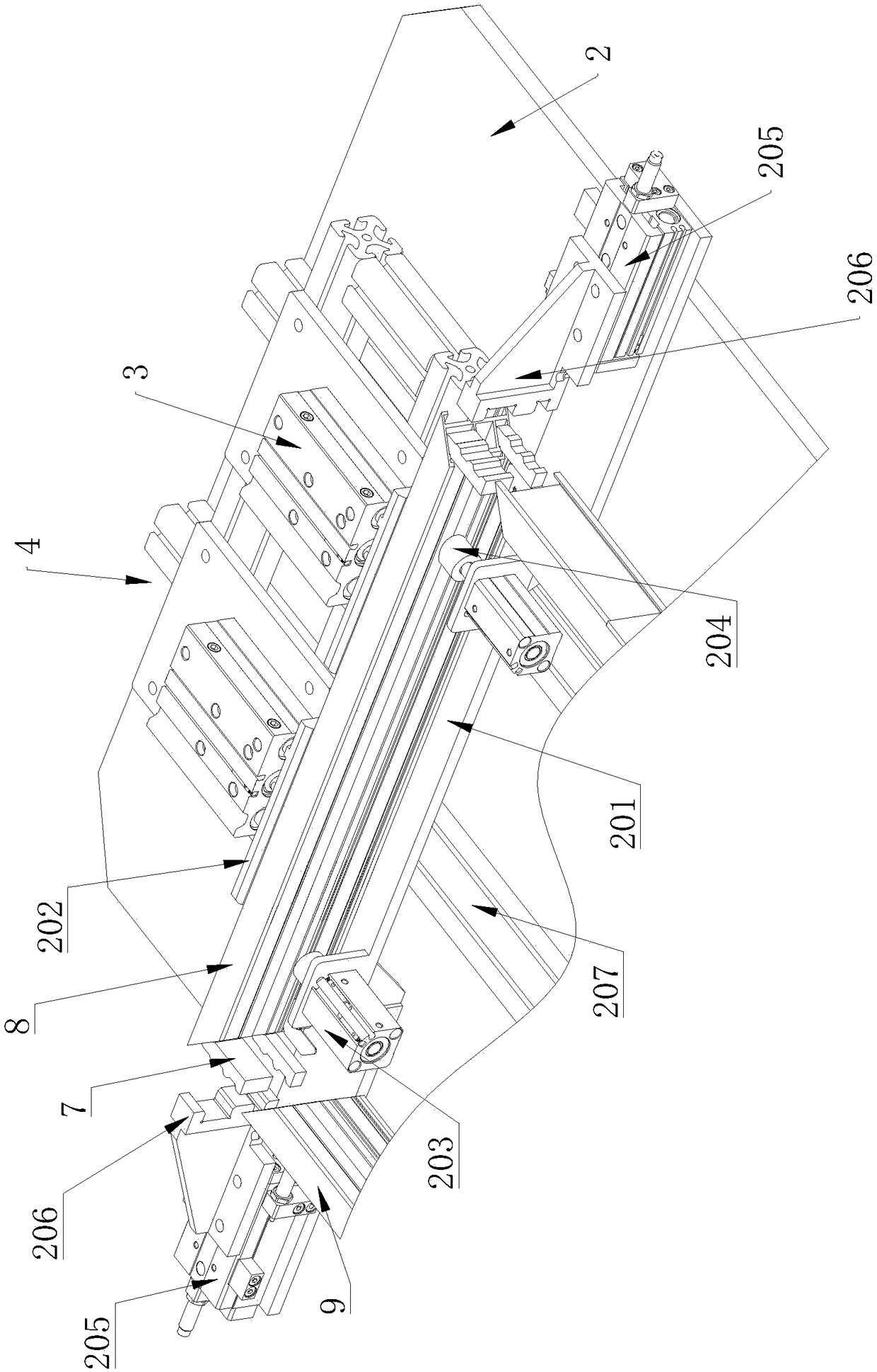 Assembling device for rectangular frame and assembling method of assembling device