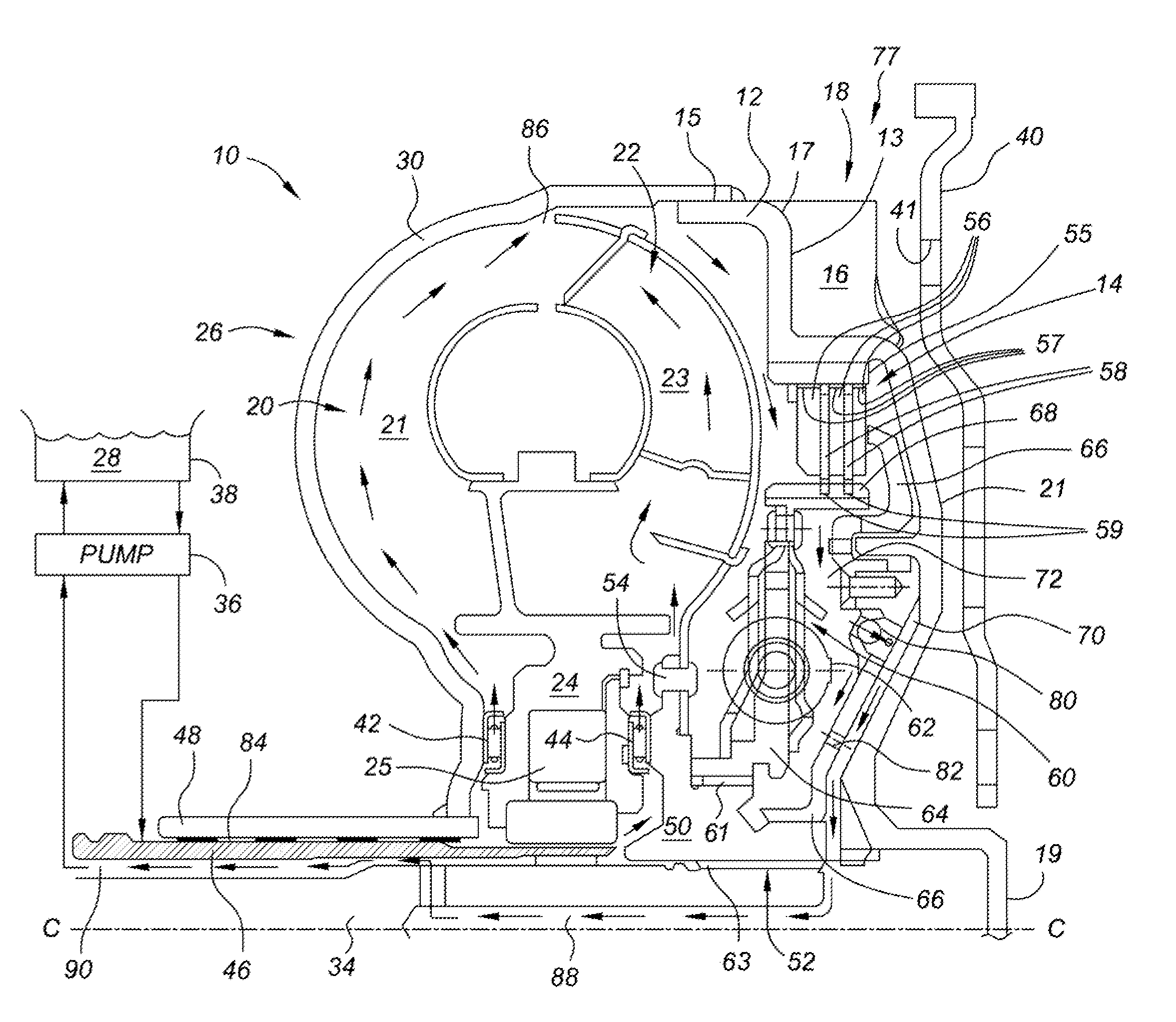 Vane air-cooling system for automatic transmission torque converter