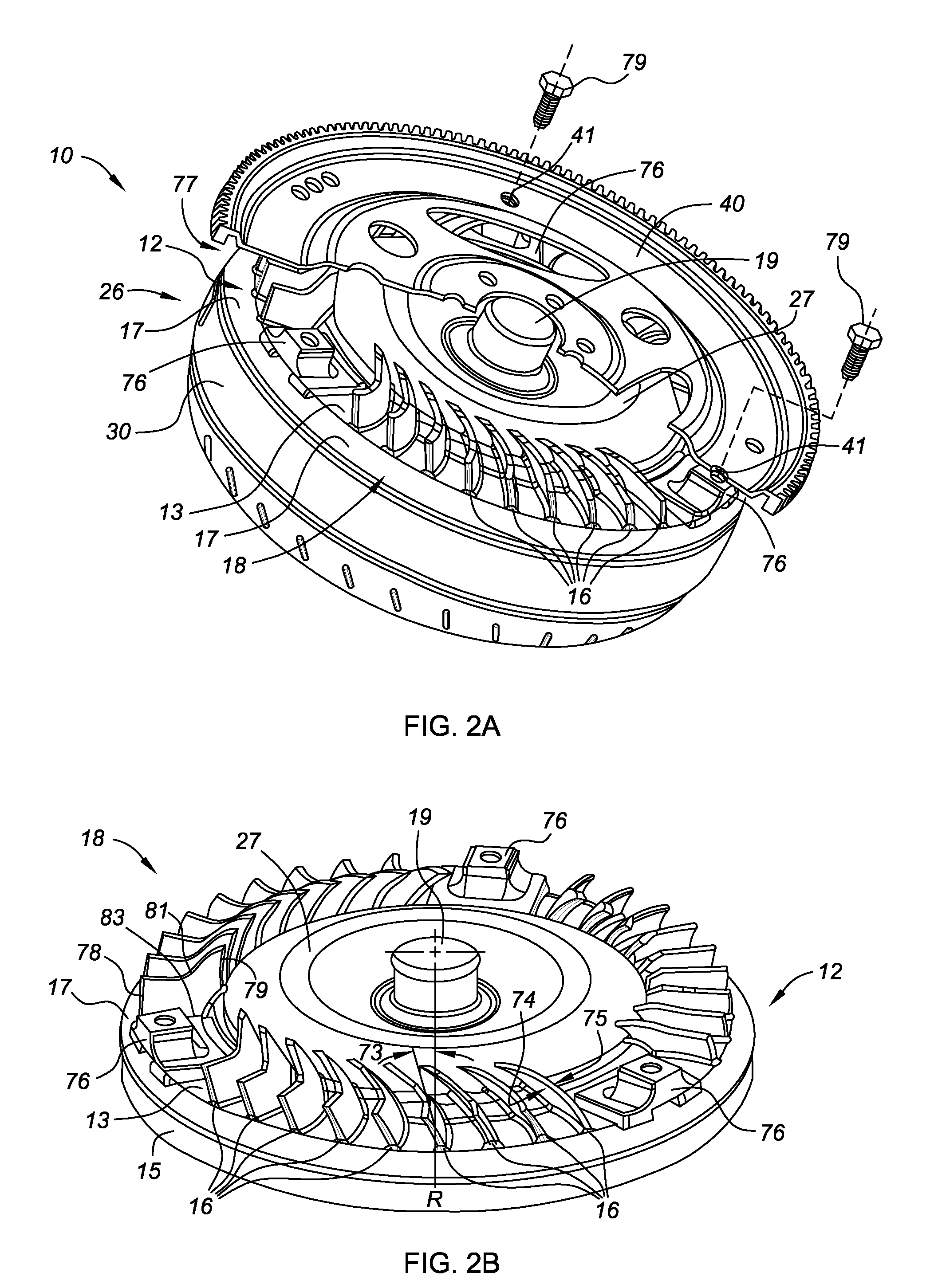 Vane air-cooling system for automatic transmission torque converter