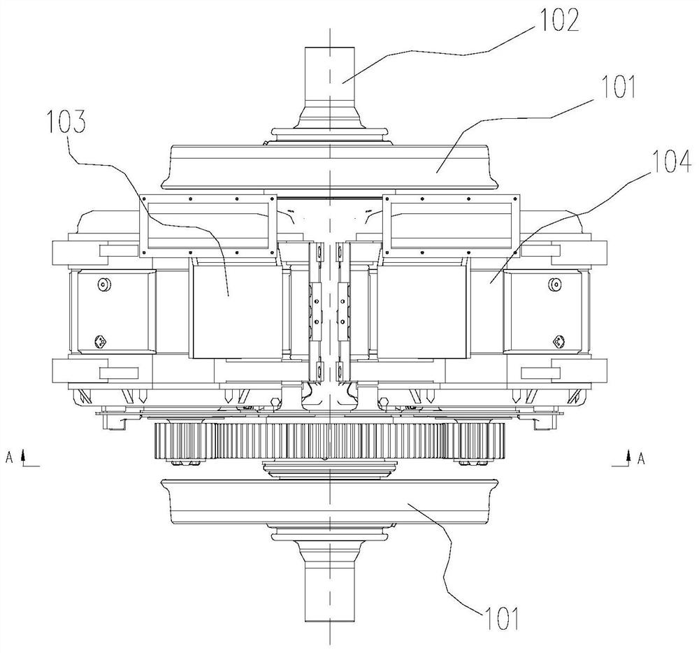 Locomotive bogie driving device