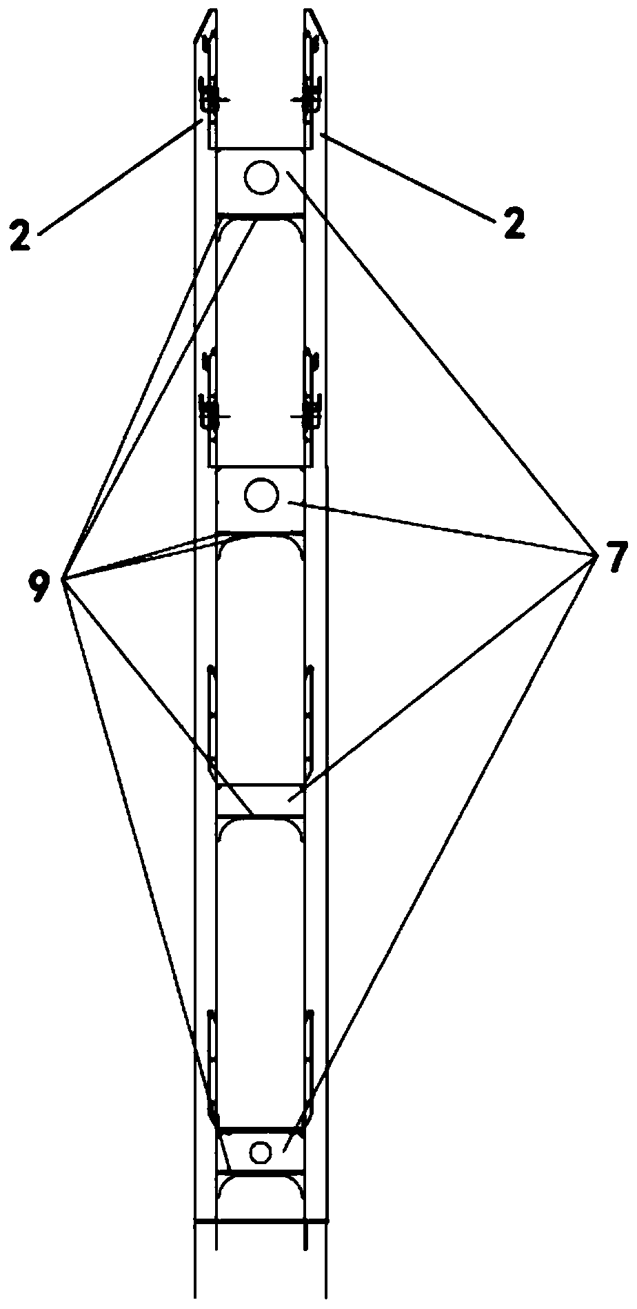 Lashing bridge structure of large container ship