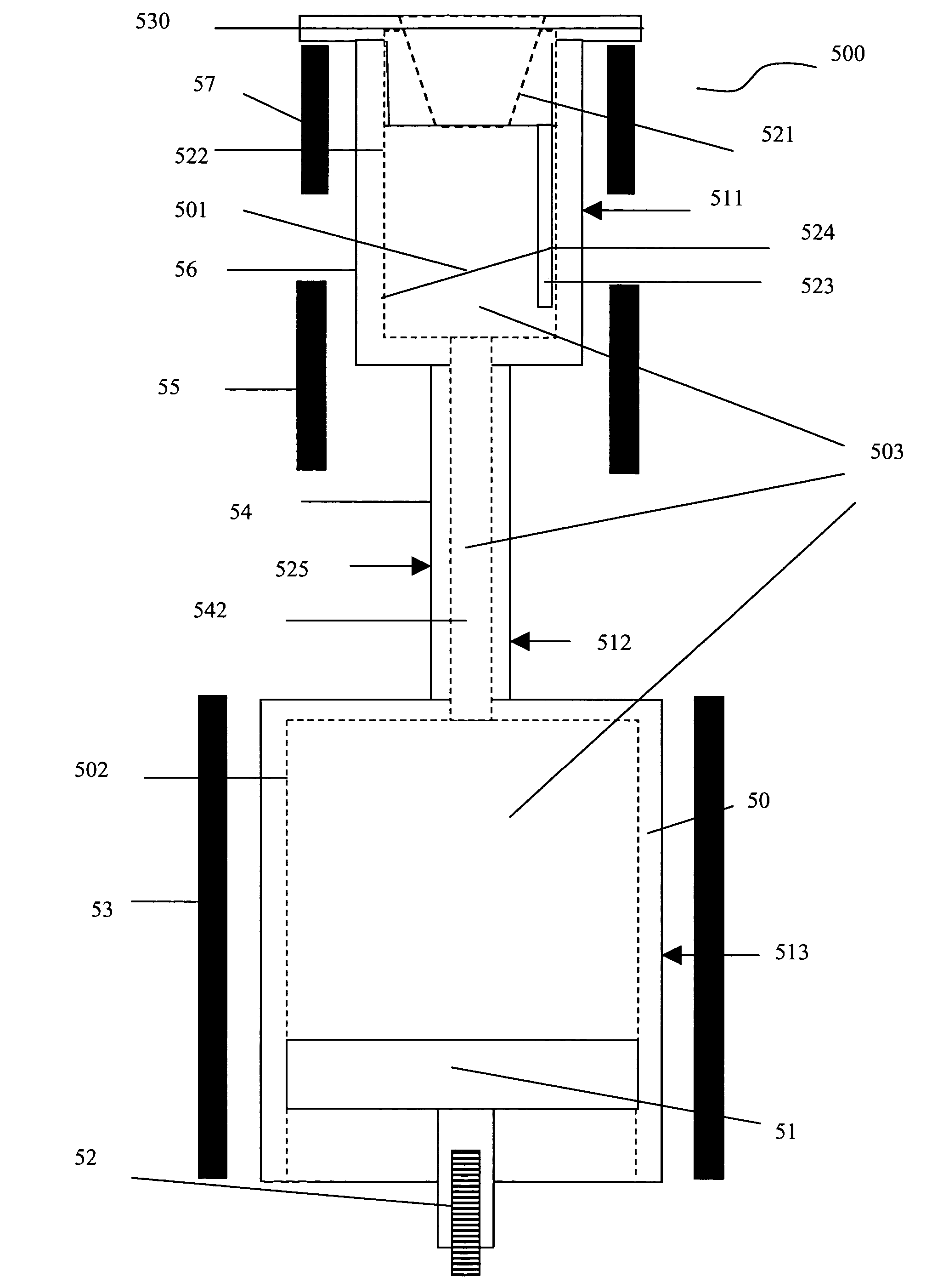 Means and method for a liquid metal evaporation source with integral level sensor and external reservoir