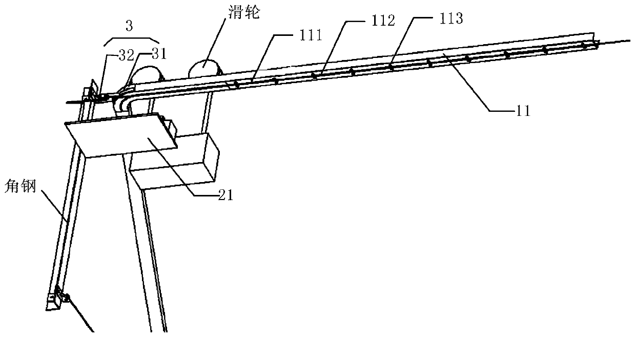 Overhead transmission line patrol robot track system