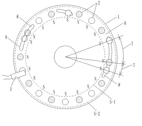 Multi-magnetic block position-adjustable turntable sensing element