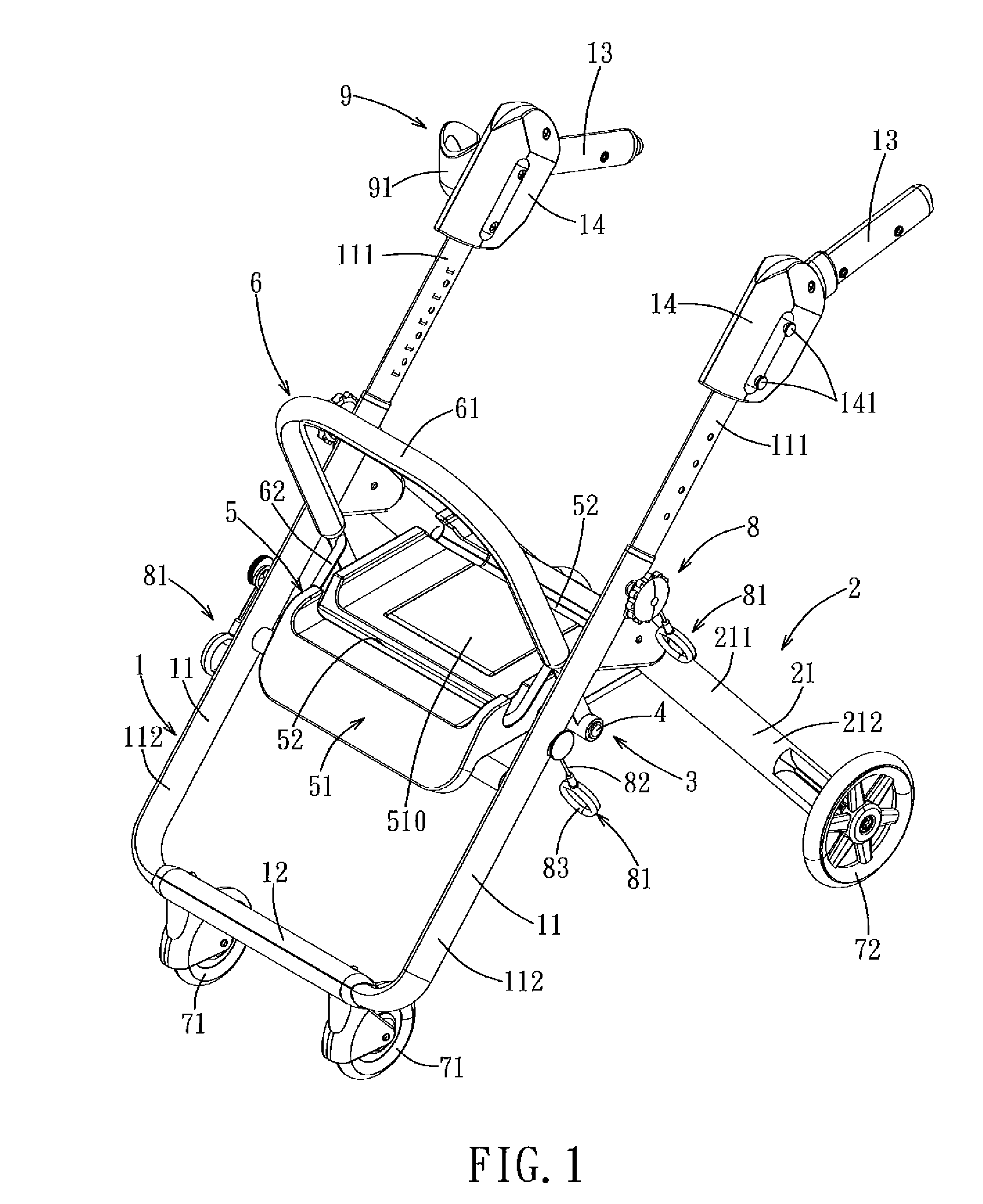 Foldable rollator