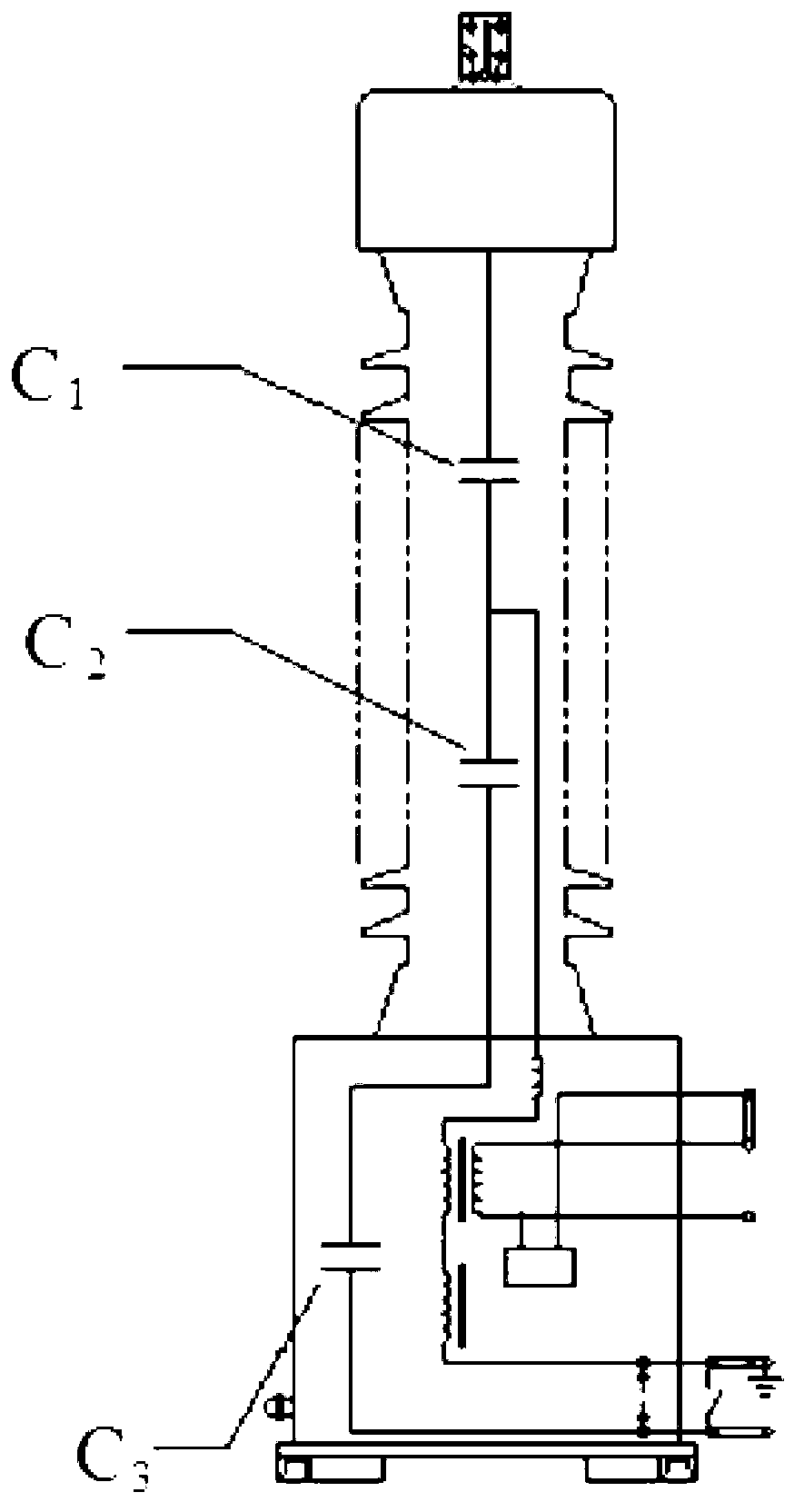 Transient overvoltage on-line monitoring system based on CVT and provided with built-in low-voltage capacitor