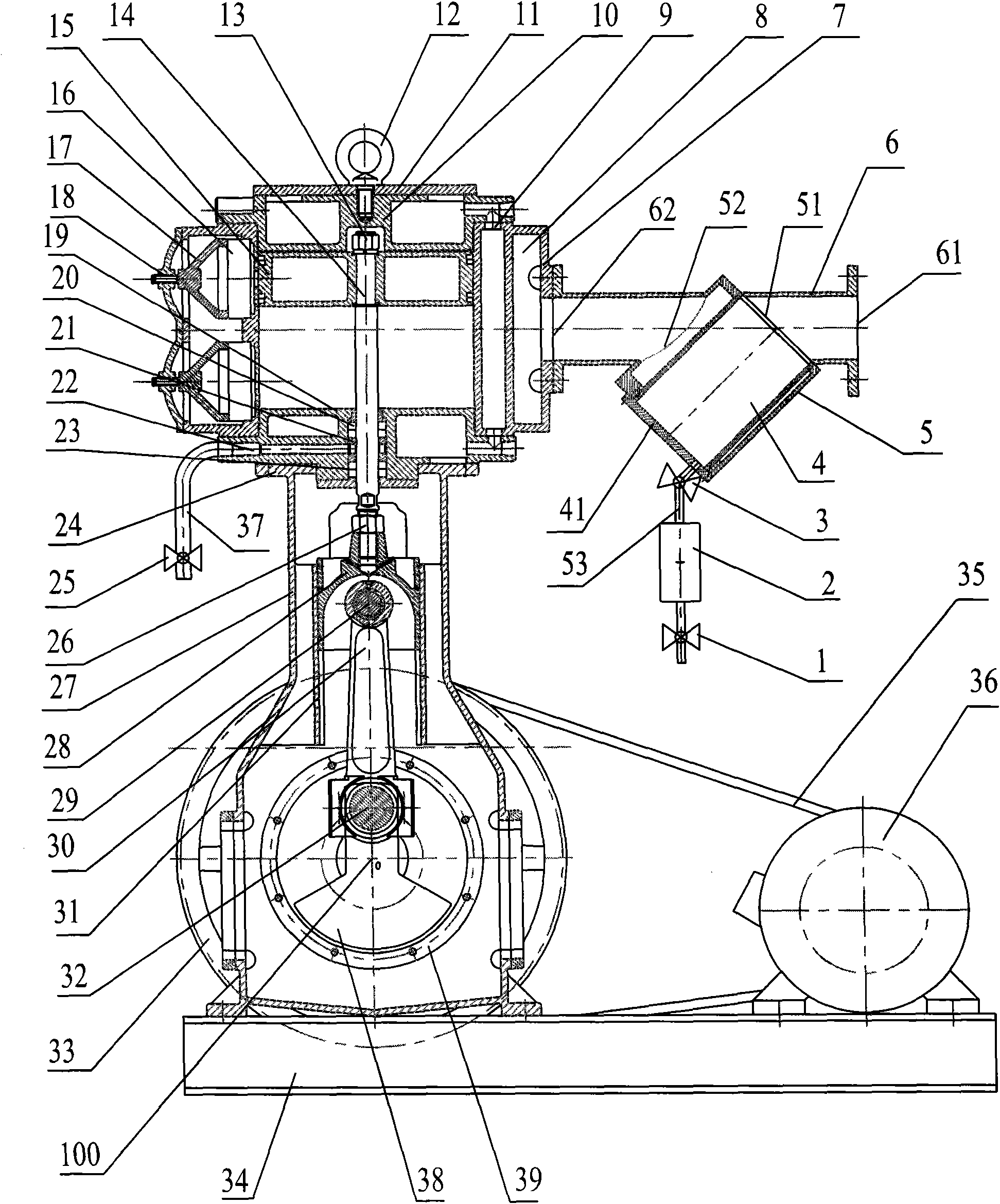 Vertical non-oil-contamination energy-saving vacuum pump