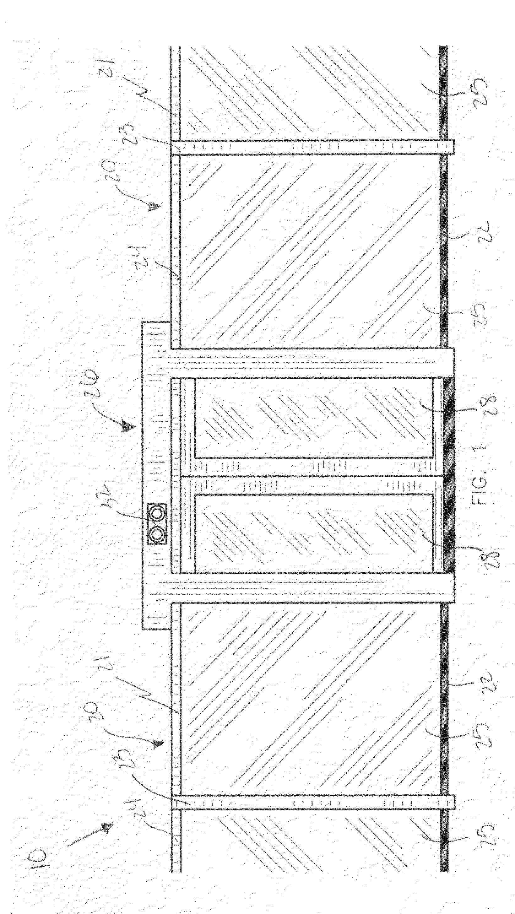 Combined subway wall and door assembly and associated method