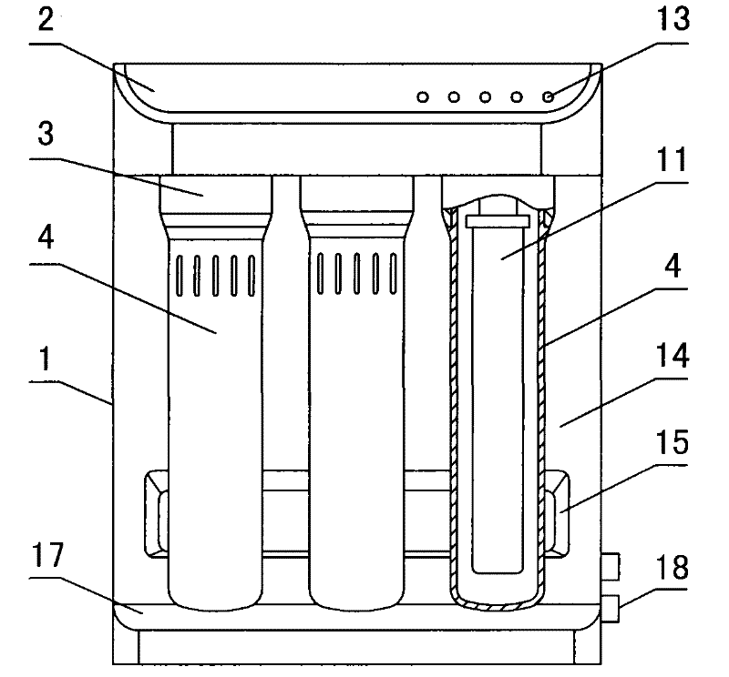 Turning cover type water purifier