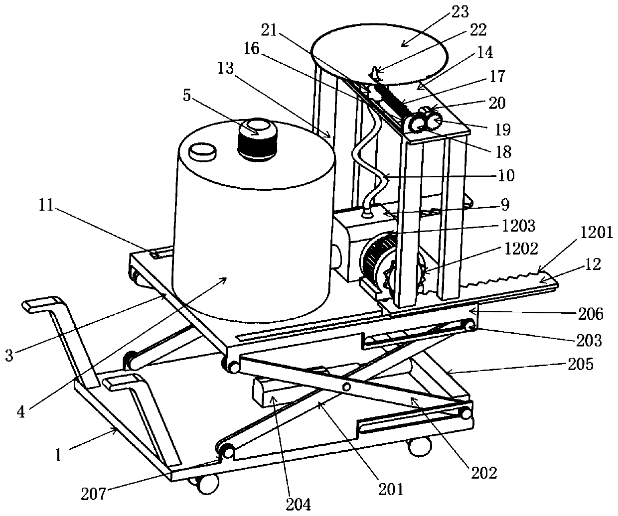 Roof paint spraying equipment