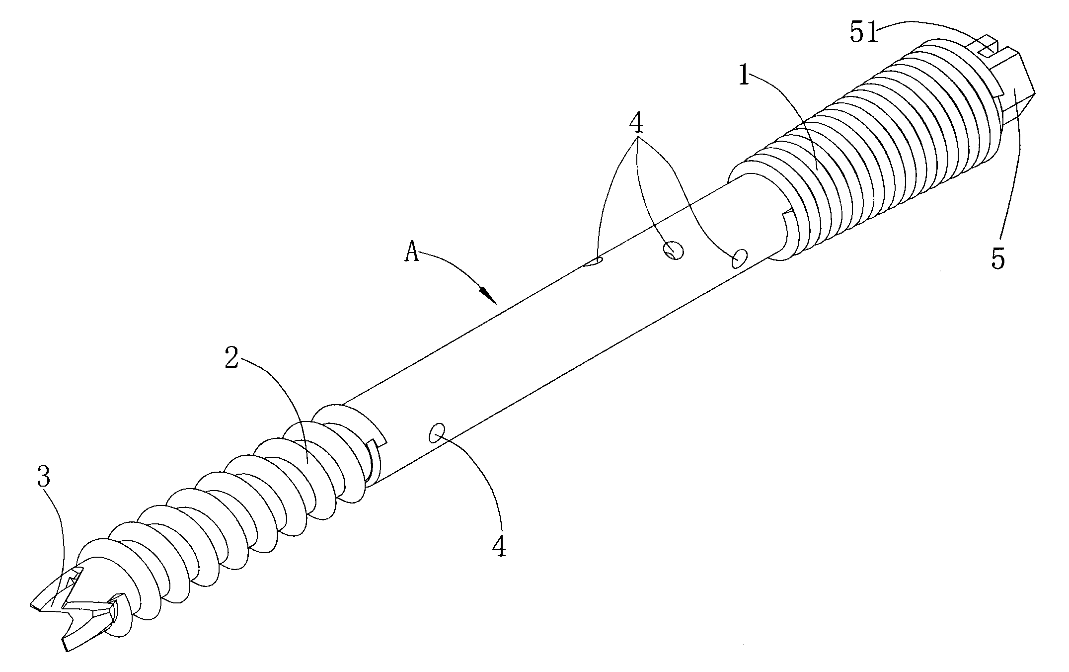 Pressurized hollow nail