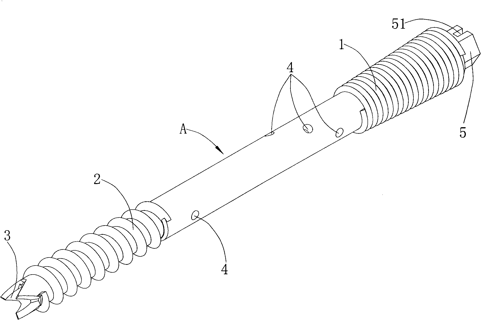 Pressurized hollow nail