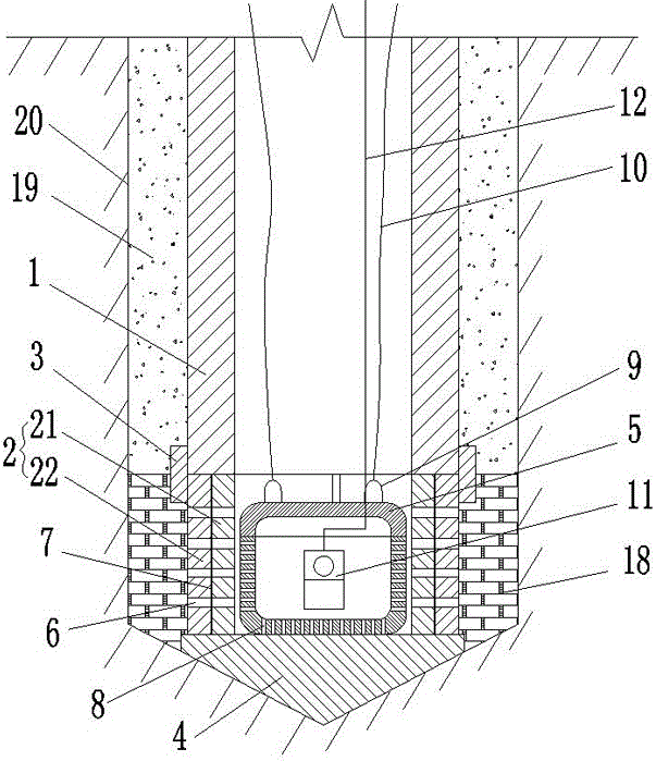 Underground water level and deep-seated displacement same-hole monitoring device