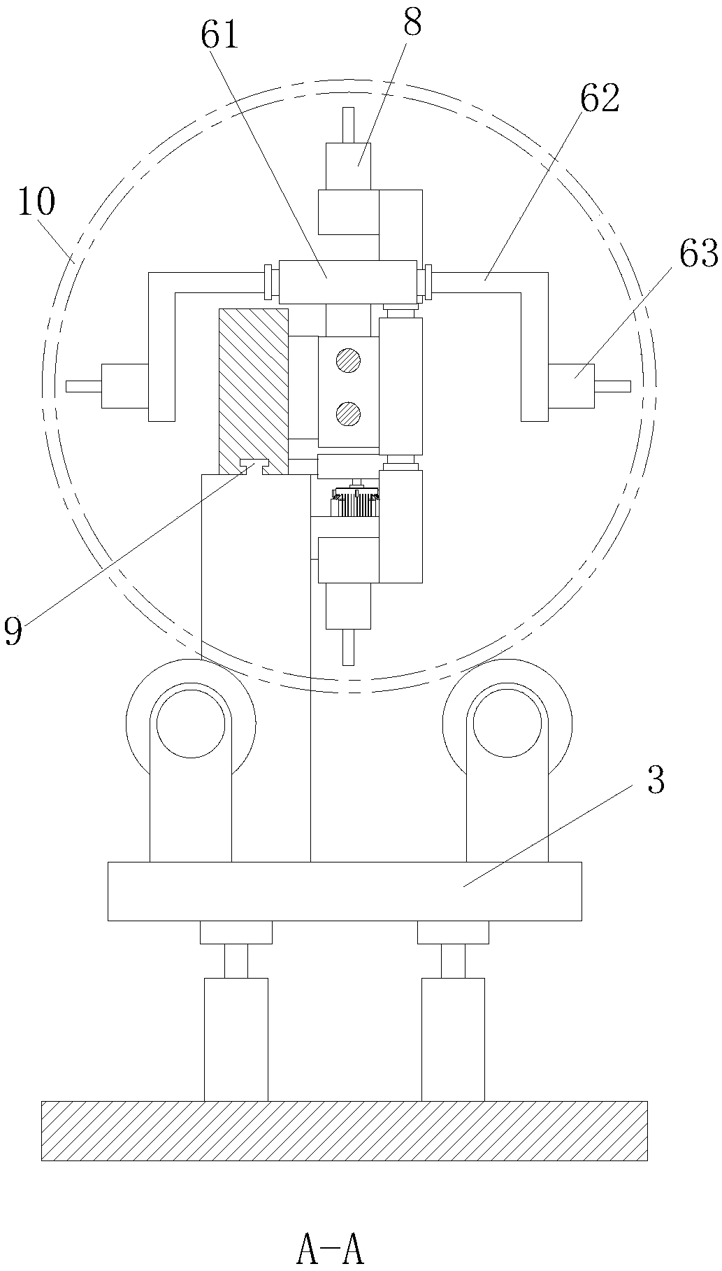 Spraying device suitable for inner walls of round pipes with different diameters