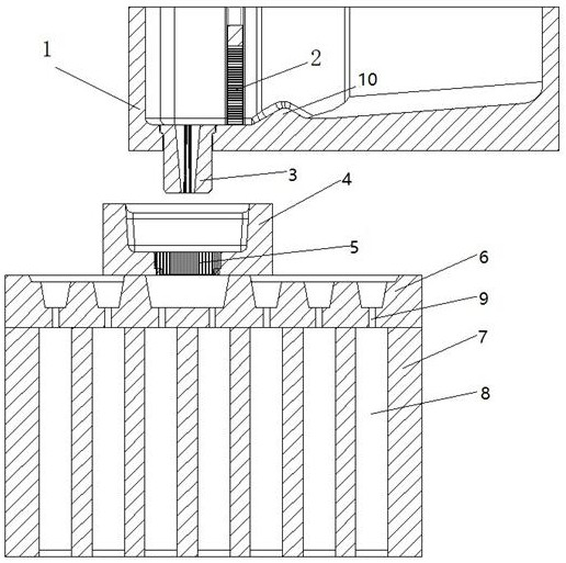 Casting system for vacuum induction melting of high-temperature alloy and casting method thereof