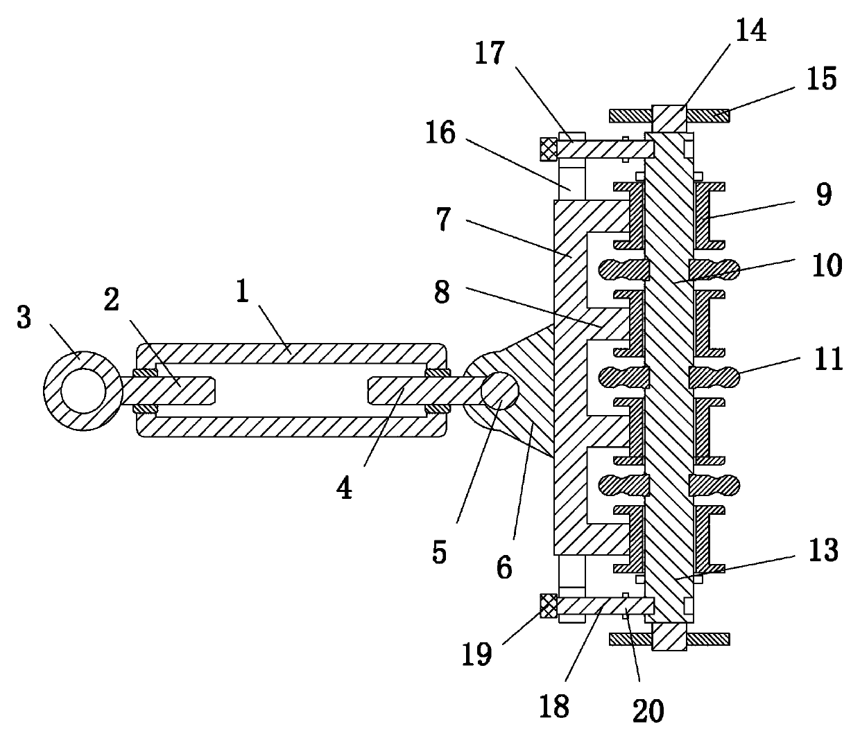 Strain clamp device for electric power engineering