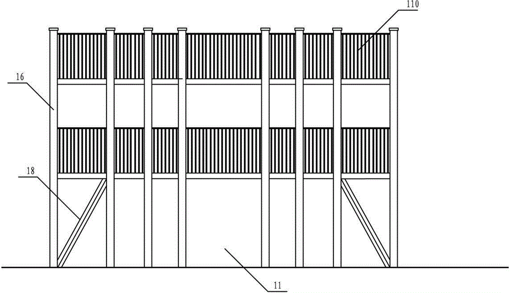 A three-dimensional artificial rainfall reservoir type landslide physical model test equipment