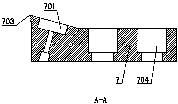 High-efficiency integrated steel plate spring cropping, chamfering and hard-label-pressing mold