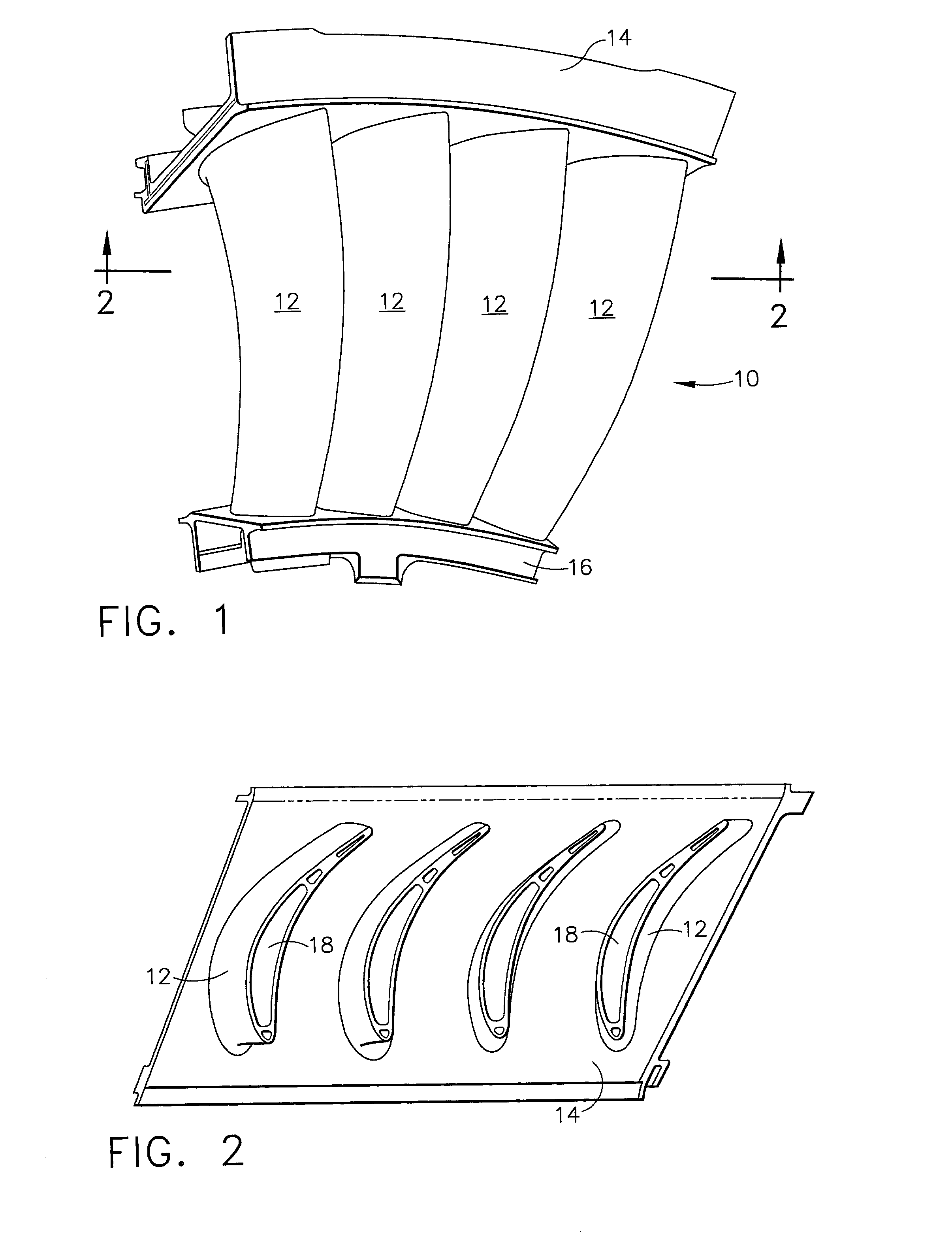 Turbine vane assembly including a low ductility vane