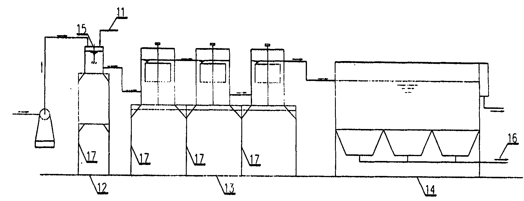 Physicochemical treatment and artificial wetland combined treatment system for sewage treatment of residential area