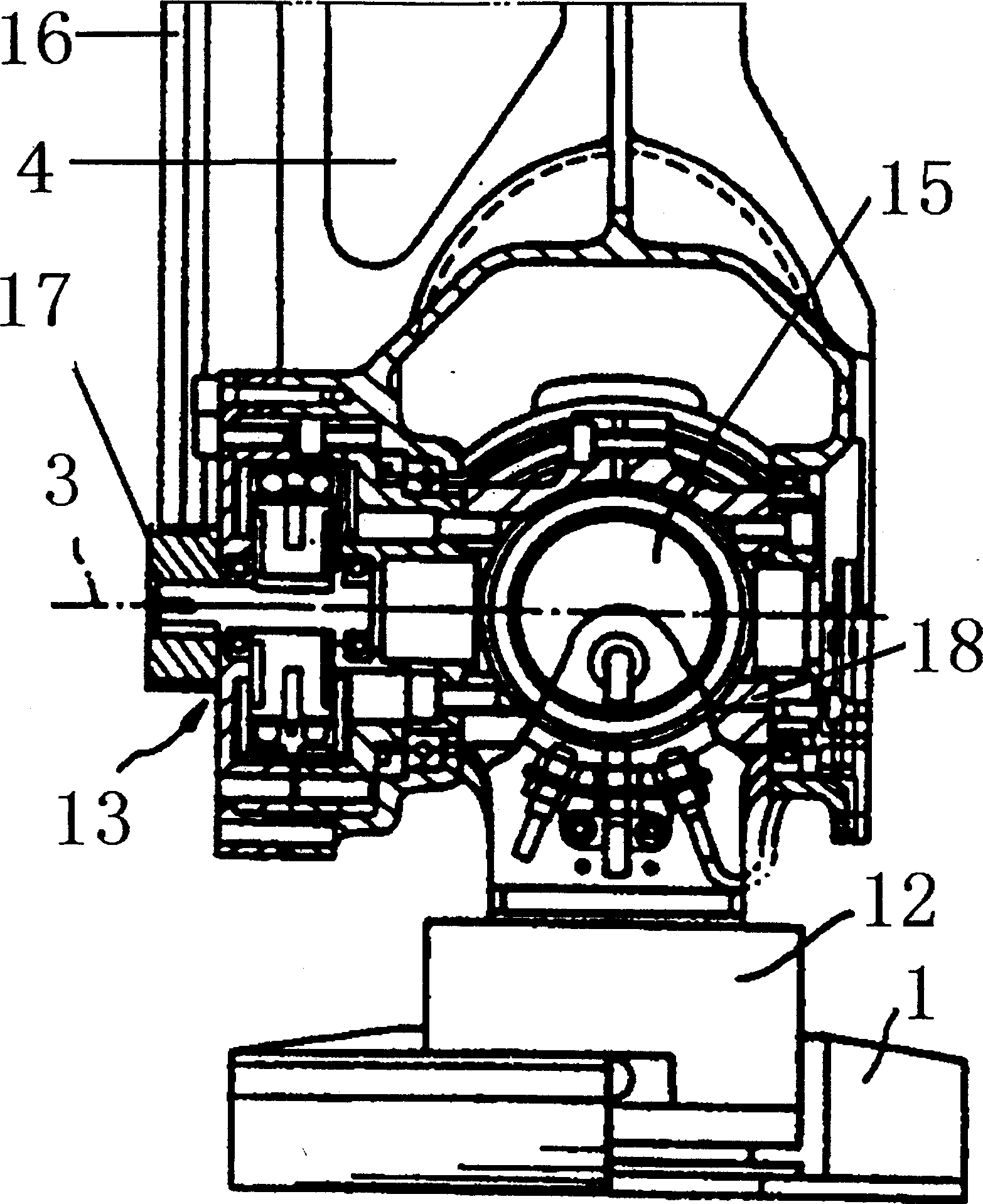 Ankle joint driving structure device for anthropomorphic robot