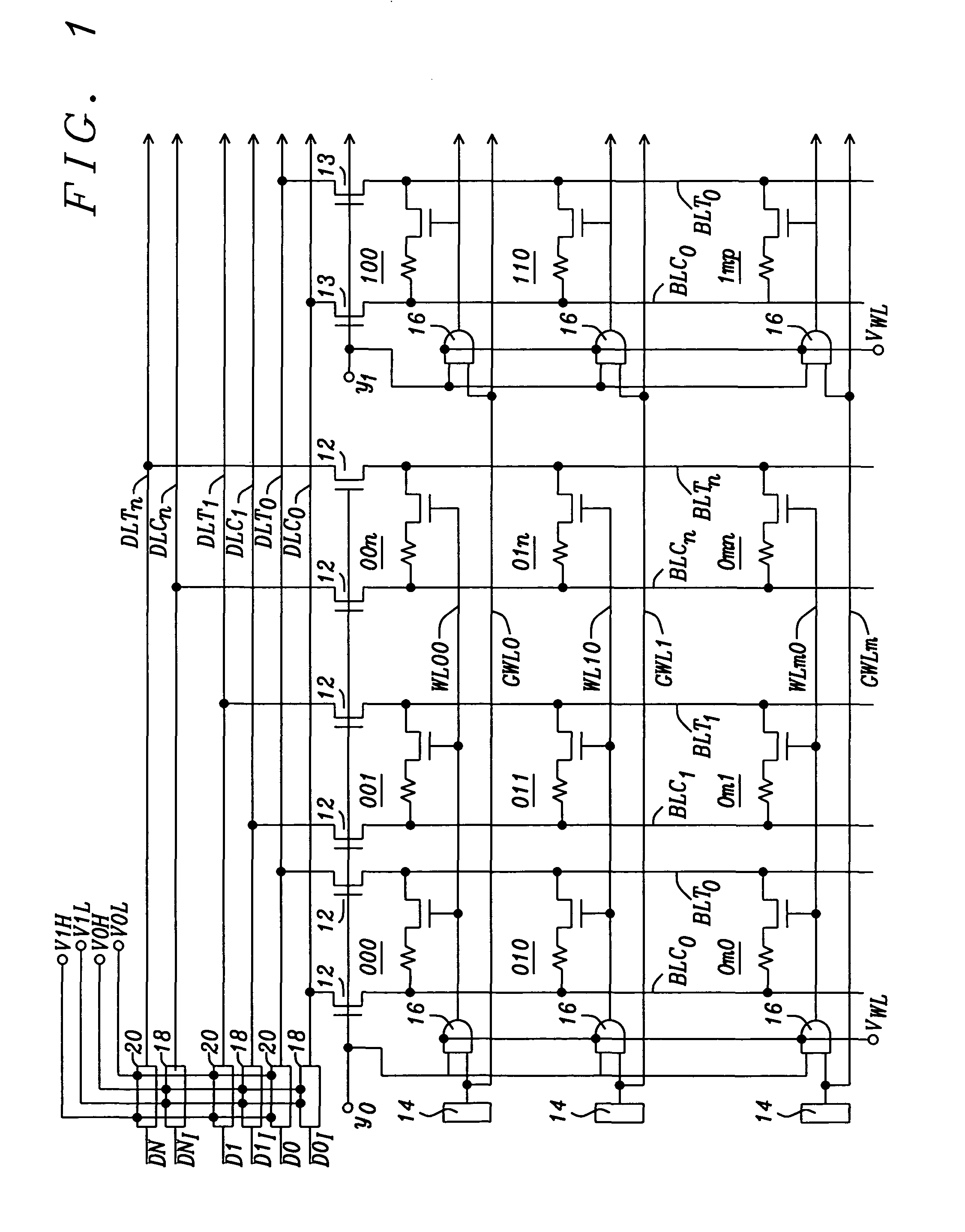 Magnetic memory capable of minimizing gate voltage stress in unselected memory cells