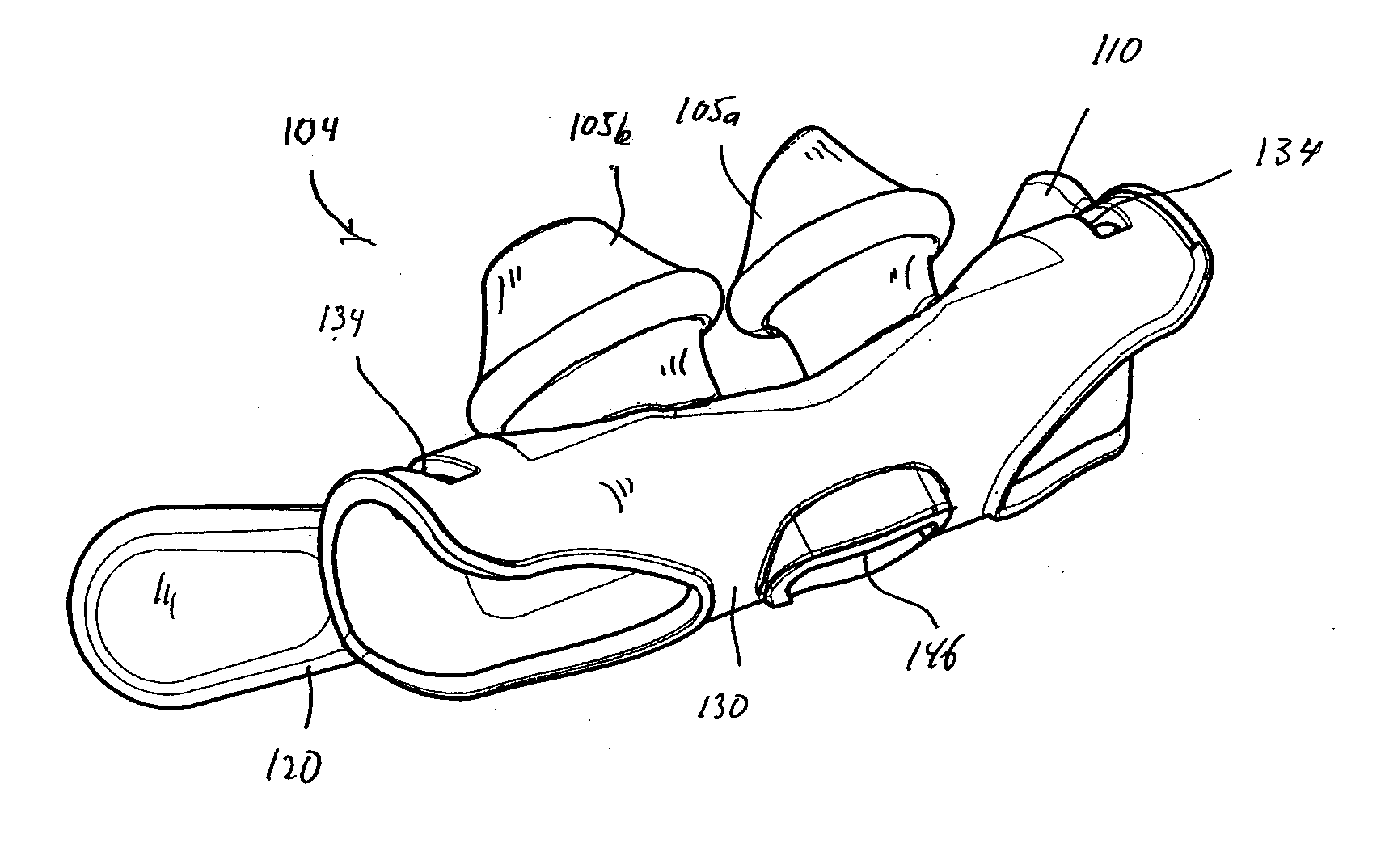 Patient interface device with limited support area on the face