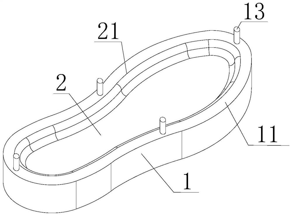 A positioning tool for gluing and bonding shoes