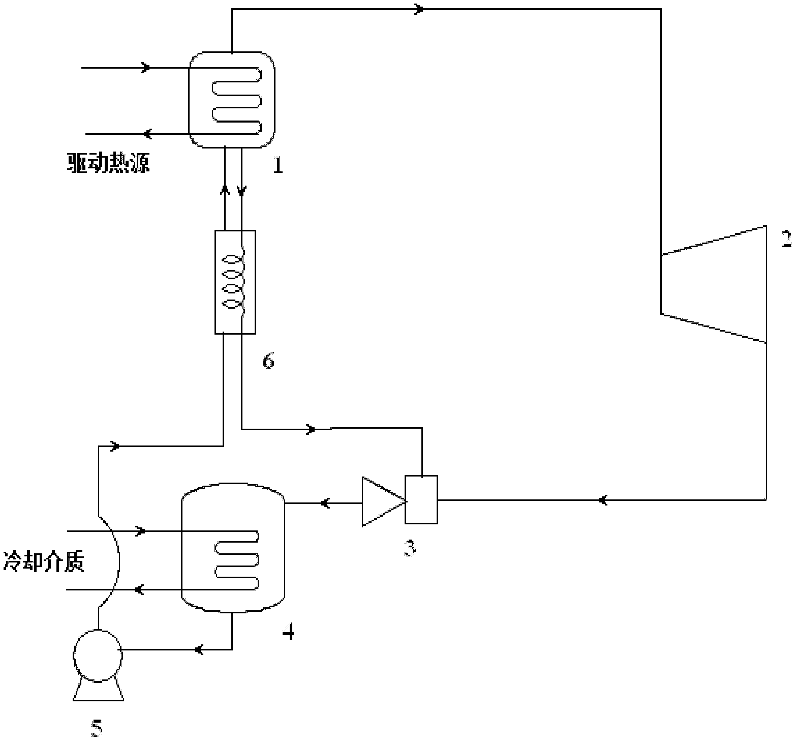 Low-grade thermally-driven Rankine power generation device with ejector