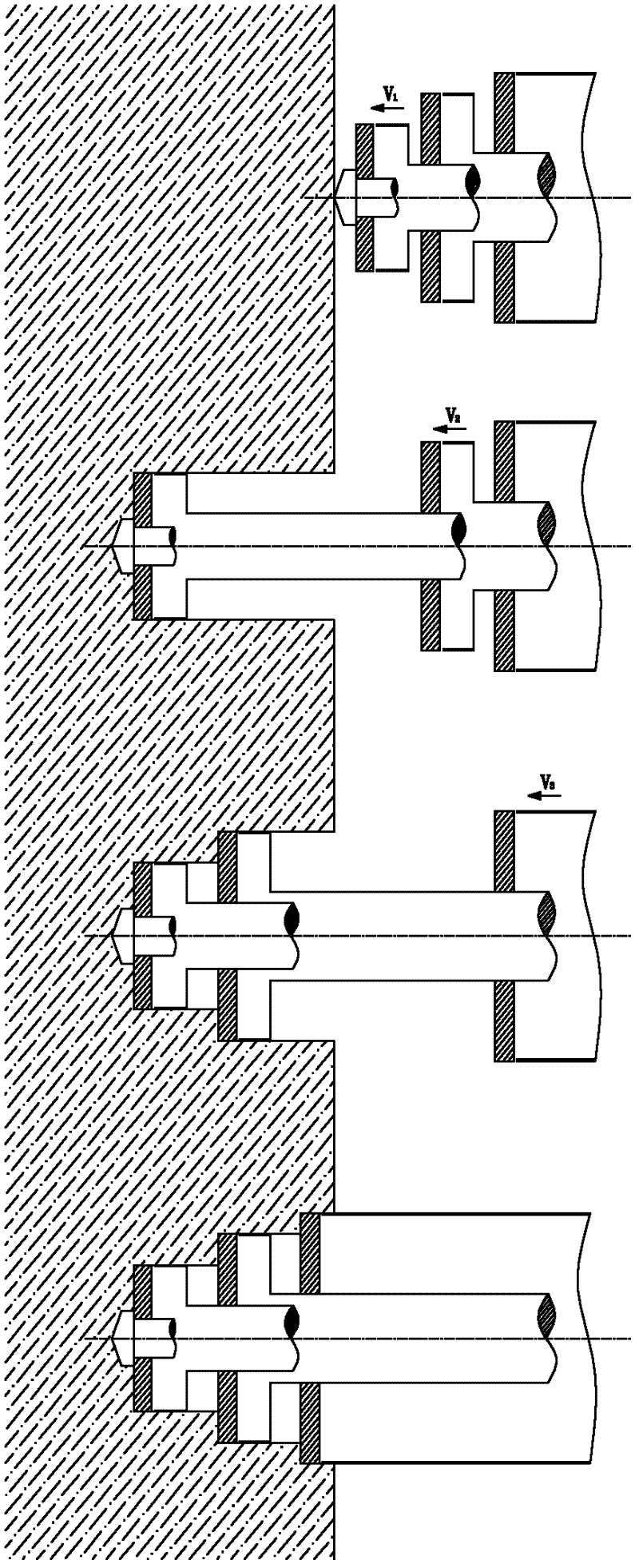 Multistage-separation progressive shield cutter head