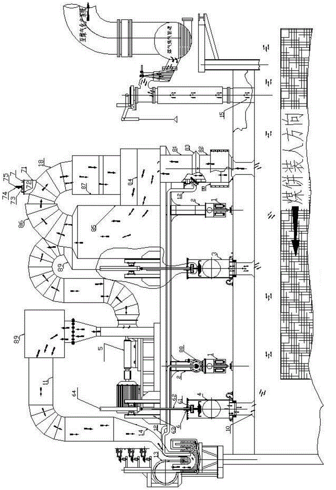 Multifunctional external-adsorption gas smoke guide and recovery and combustion smoke elimination and dust removal vehicle