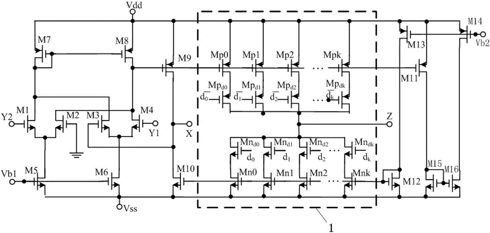 Differential voltage type current conveyor and biquad filter circuit