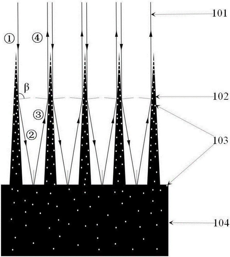 Terahertz wave broadband absorbing material based on silicon nanoneedles