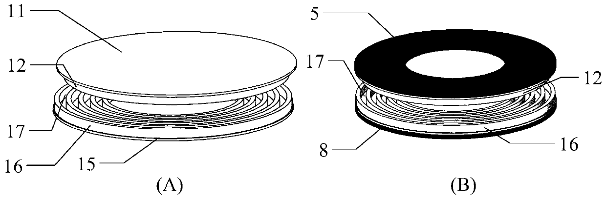 Dielectric elastic microfluid liquid lens of sandwich structure and manufacturing method thereof