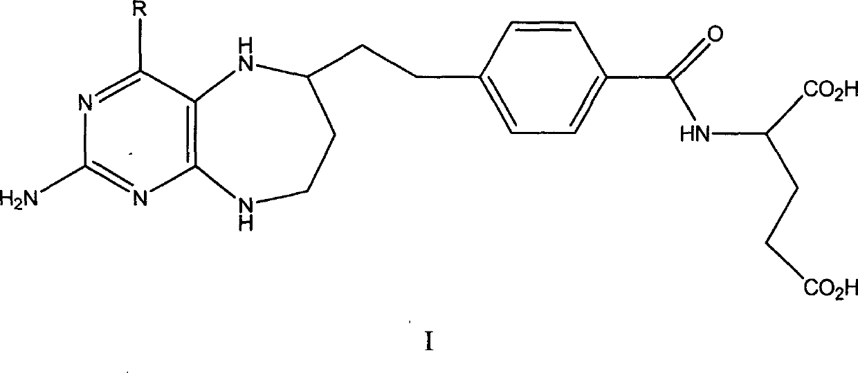 Folacin analogue, and salt of folacin analogue in use for medical treatment