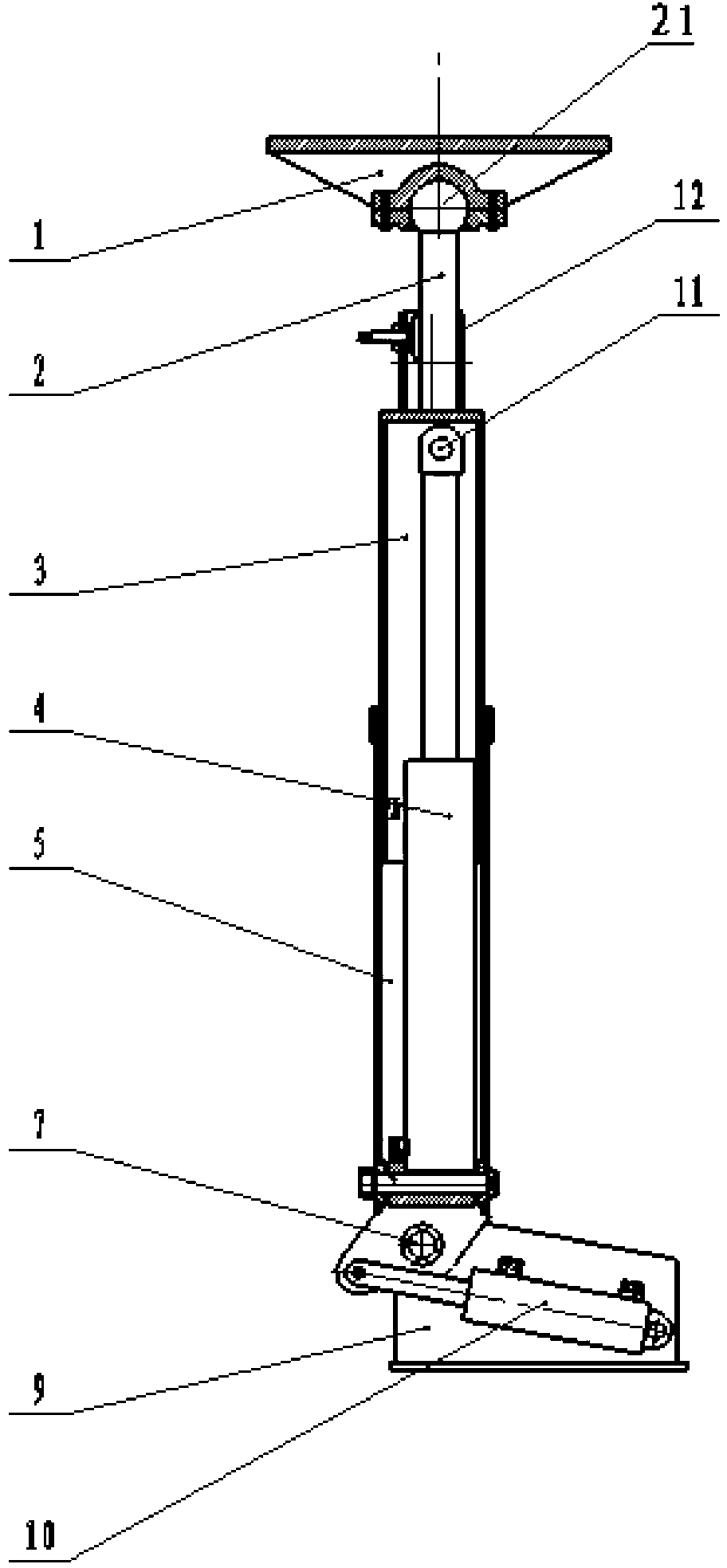 Roadway work surface hydraulic roof connecting device