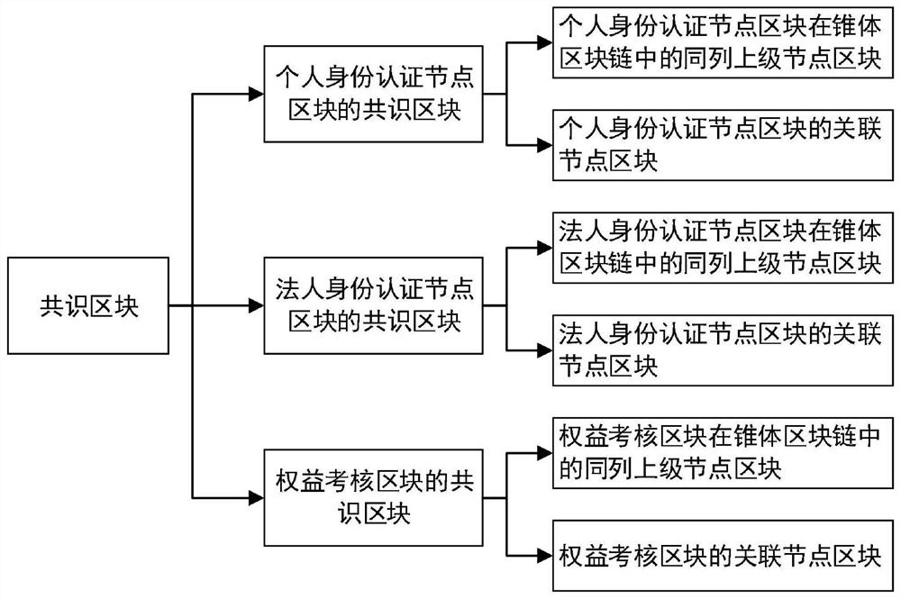 Right and interest distribution system and method based on cone block chain