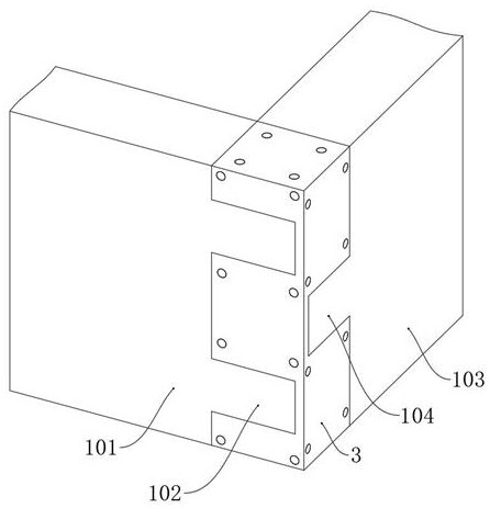 Reinforced concrete partition wall connection node structure