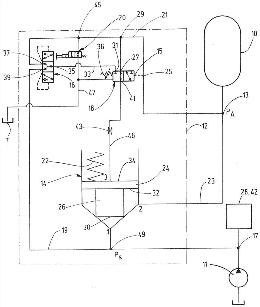 System for charging and discharging at least one hydraulic accumulator