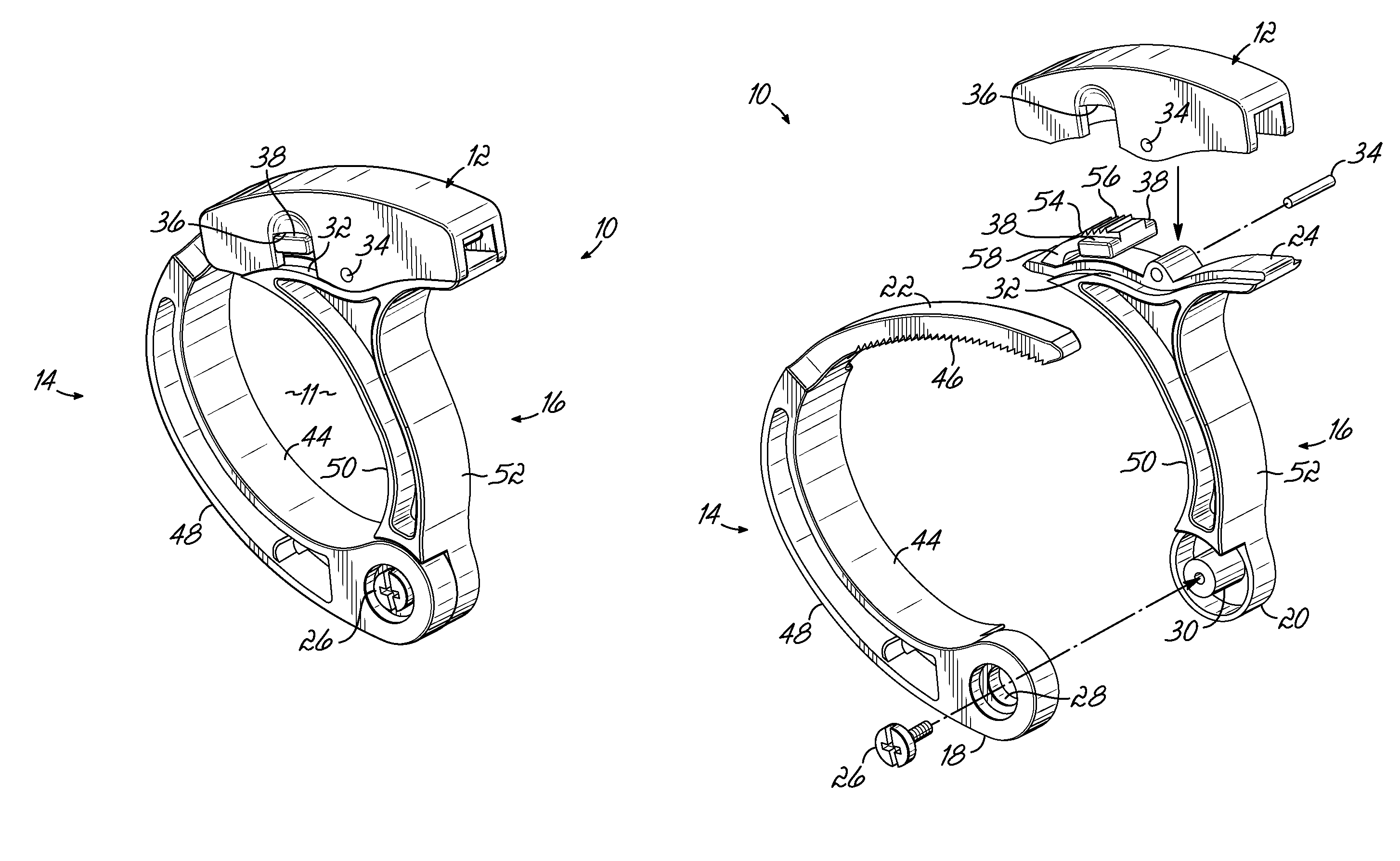 Self-aligning handling or storing device