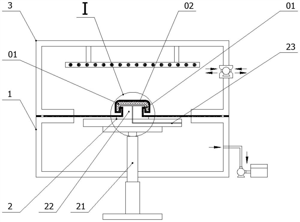 Coating process and coating device for material adhesive film decoration