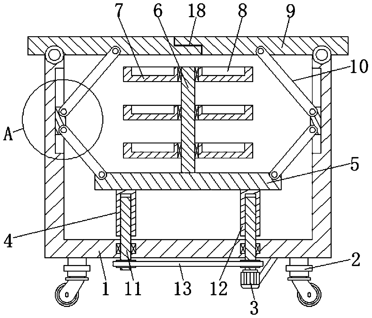 Anesthetic apparatus placement device for anesthesiology department use