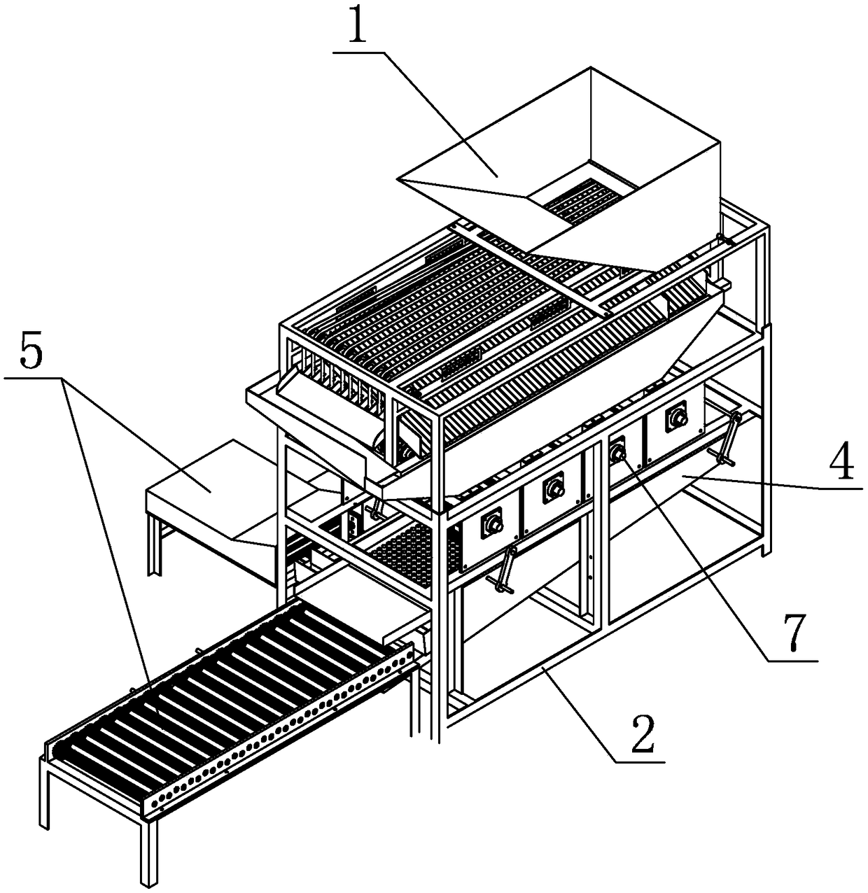 Grading type shelling and separating integrated machine for camellia oleifera fresh fruits based on multiple channels