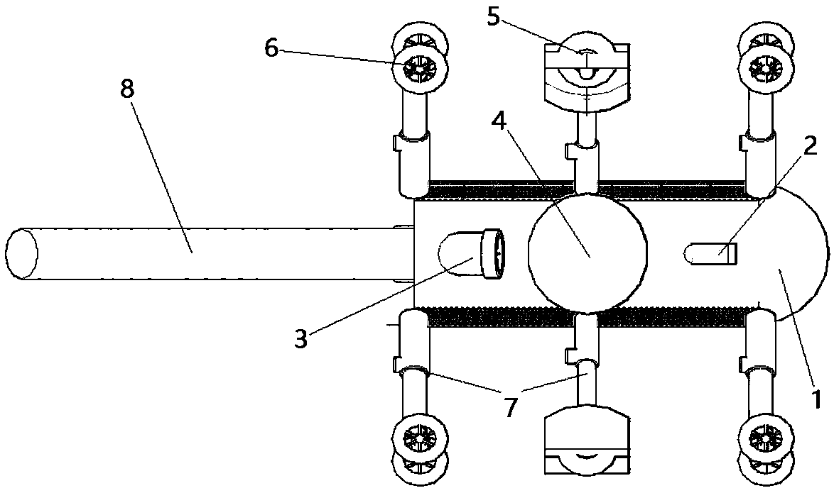 Self-adaptive pipeline dredging robot