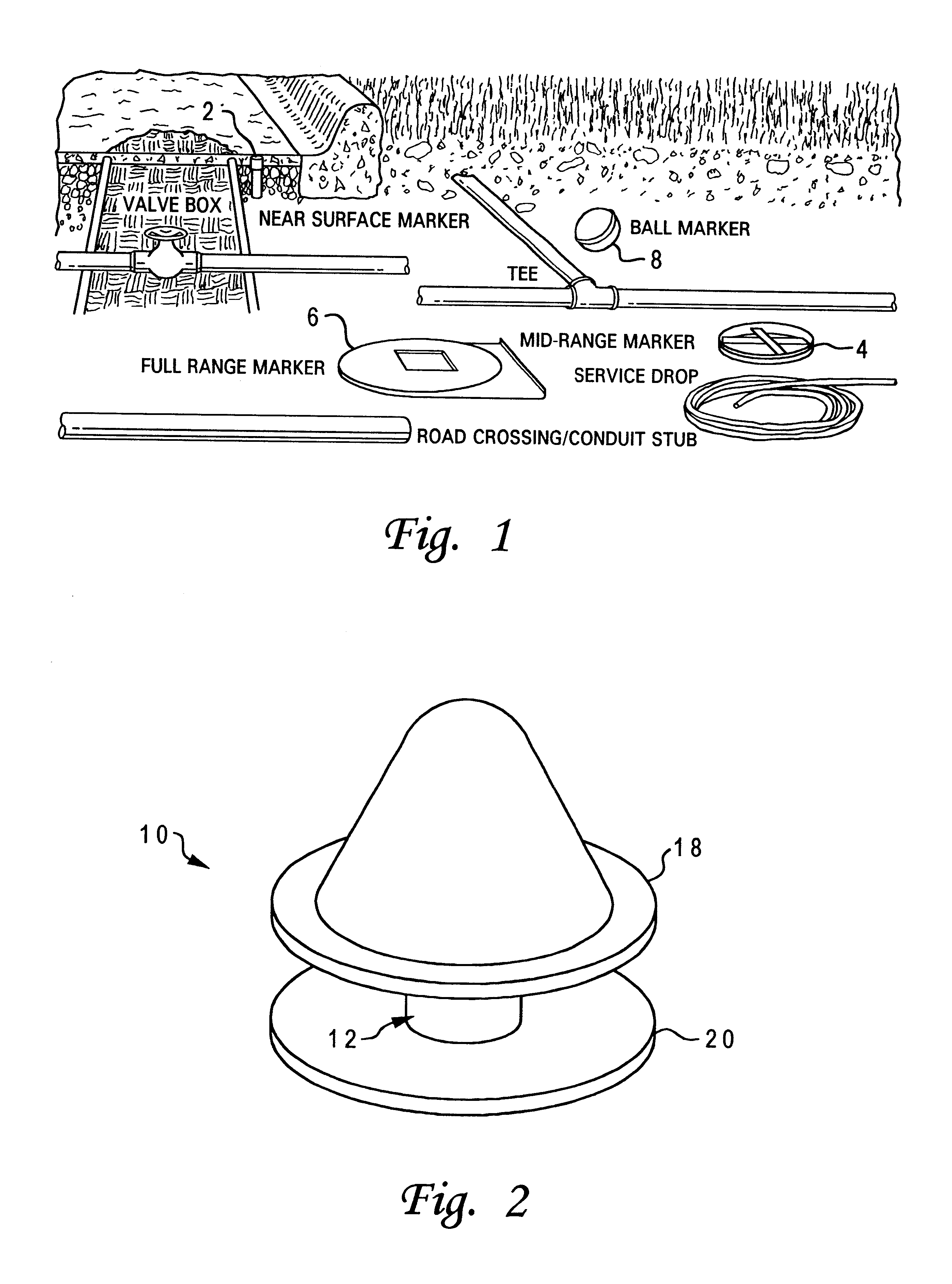 Buried closure guard with electronic marker