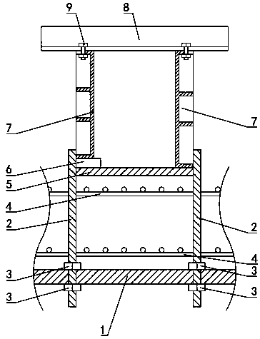 Kitchen and bathroom water stop platform aluminum formwork construction structure