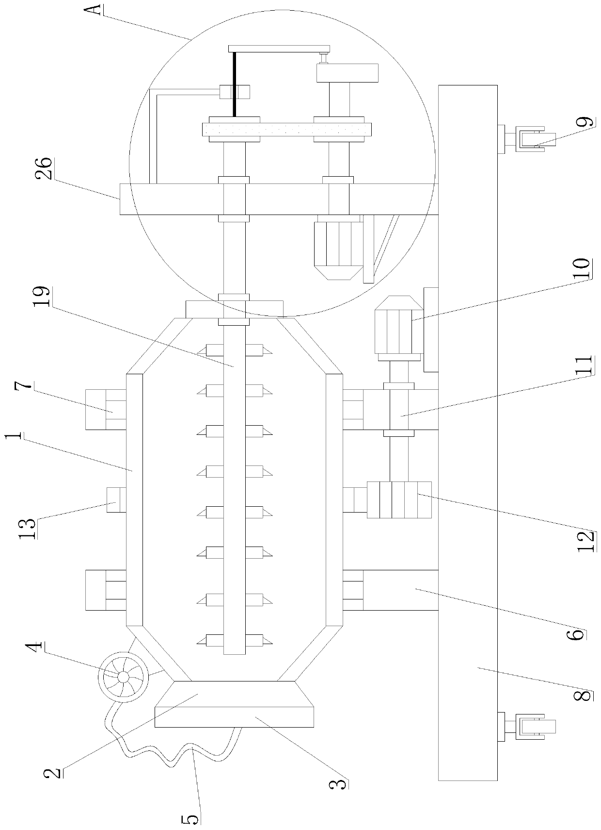 High-efficiency vacuum rolling and kneading machine for processing wild goose meat products