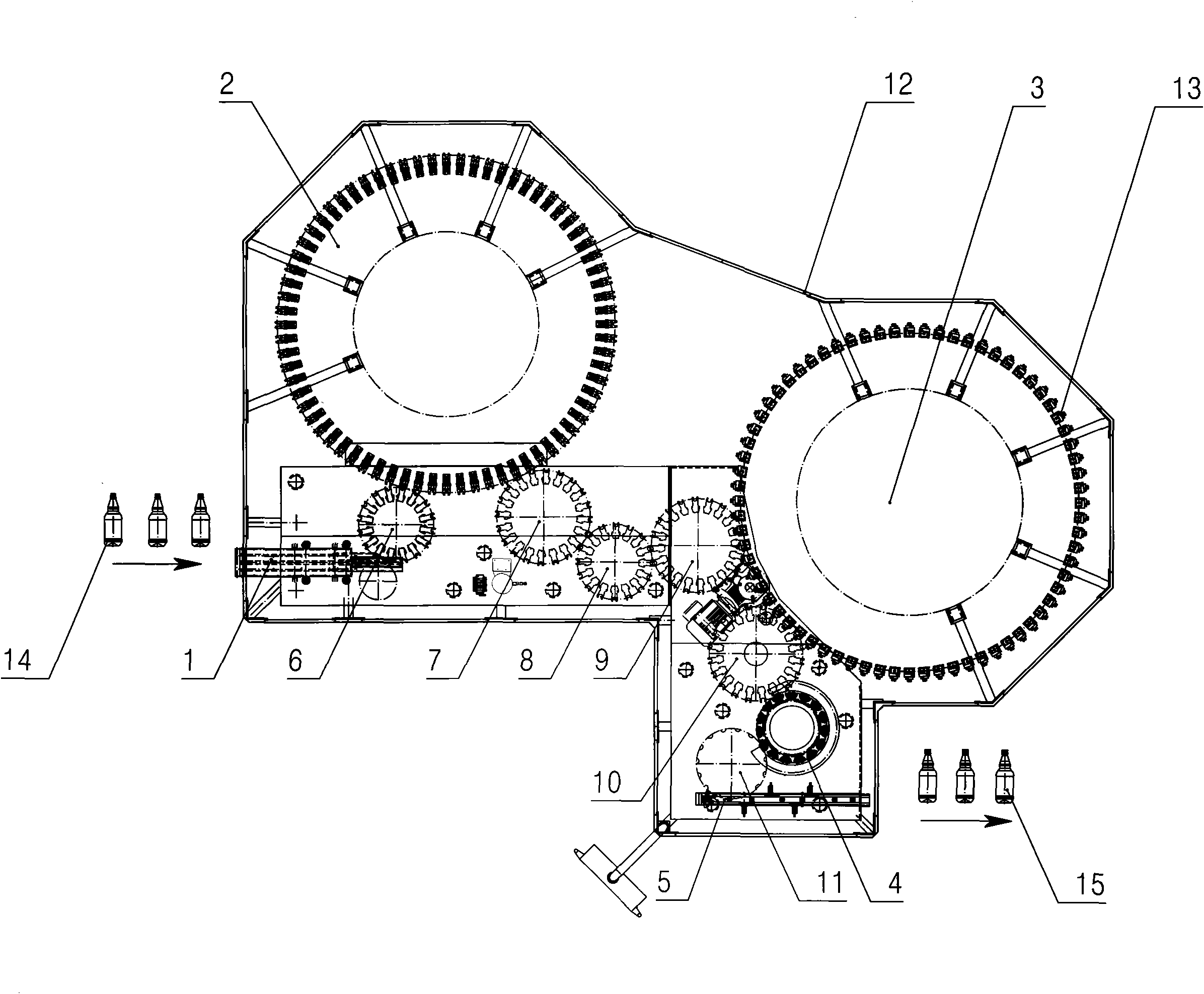 Filling machine for beer packed by PET (polyethylene terephthalate) bottle